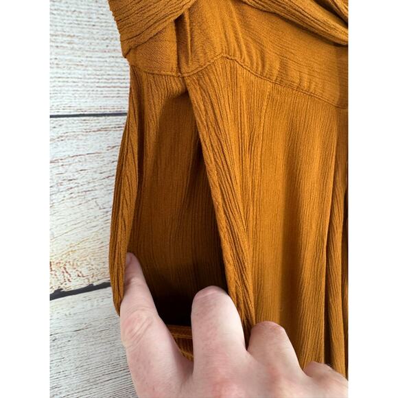 Everyday Collection Crepe Wide Leg Pants Womens 2 Brown Tie Waist Pockets - Picture 5 of 10